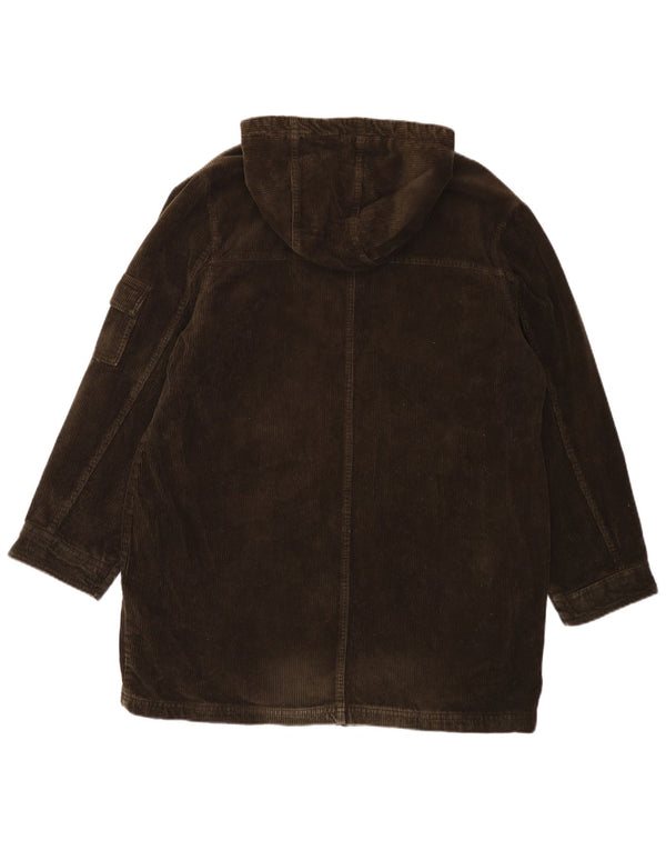 EDDIE BAUER Abrigo de pana con capucha de gran tamaño para mujer Reino Unido 46 Algodón caqui grande