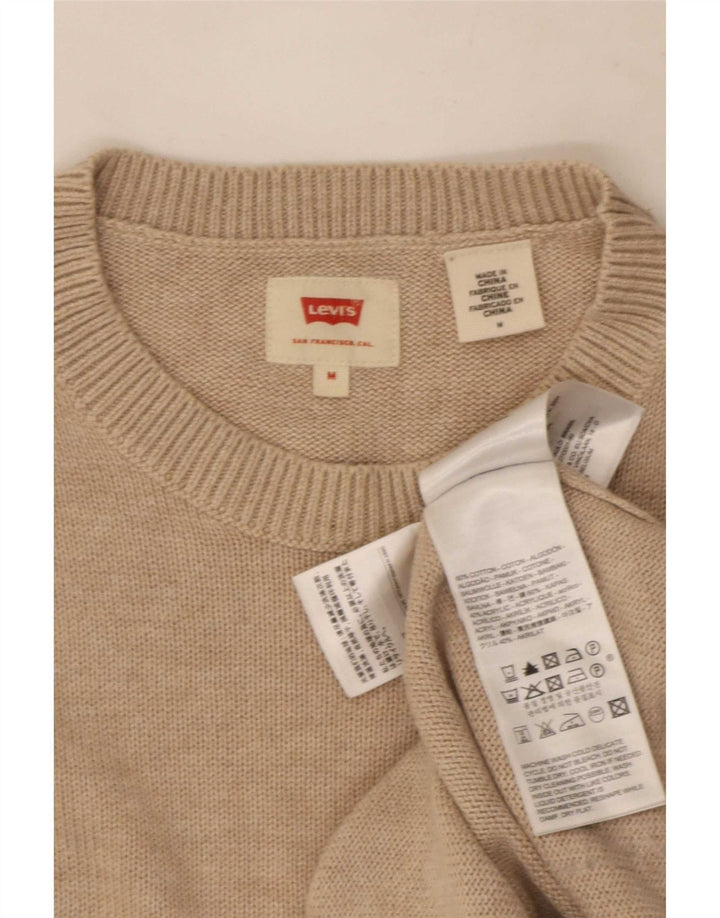 Levi's Hombre Jersey Con Cuello Redondo De Algodón Beige Medio