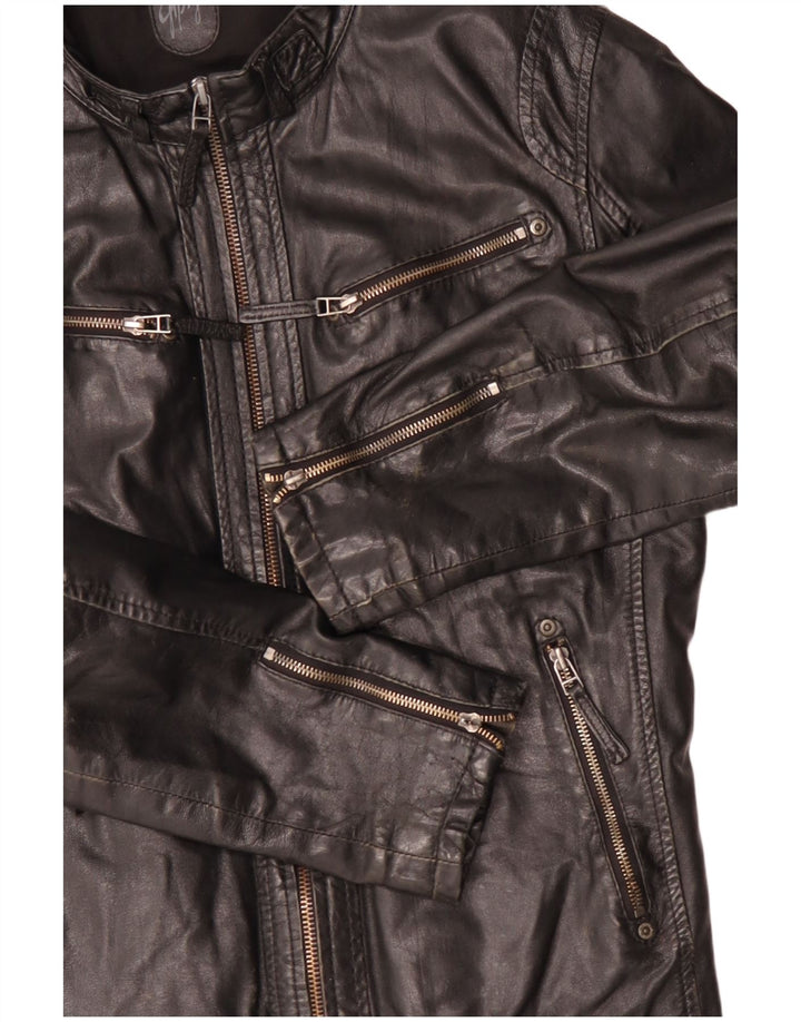 Gypsy Chaqueta de cuero para mujer Reino Unido 16 Cuero negro grande