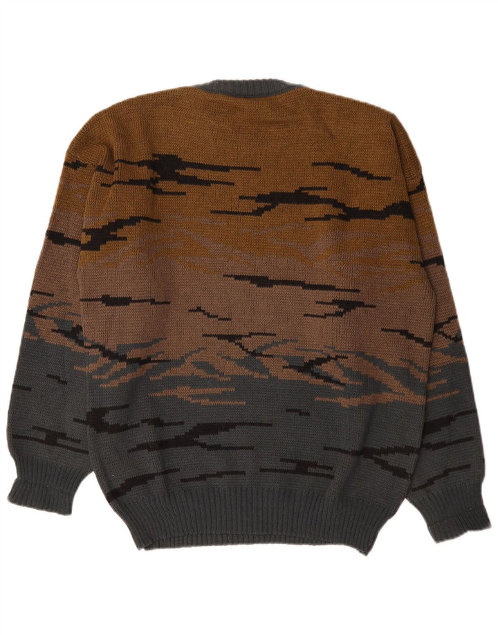 C&A Jersey de cuello redondo para hombre EU 48/50 Marrón medio Colorblock