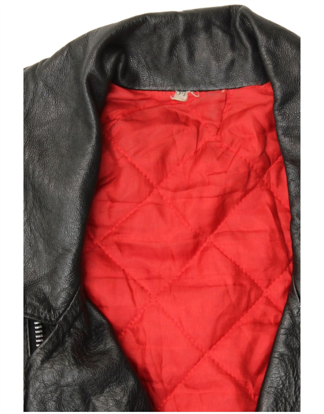 VINTAGE Chaqueta biker de cuero para hombre IT 54 XL Black Biker