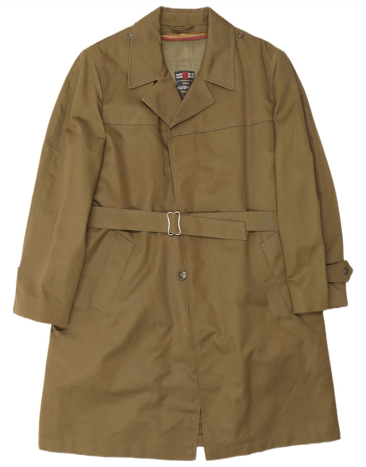 Vintage hombres gabardina Reino Unido 40 grande caqui