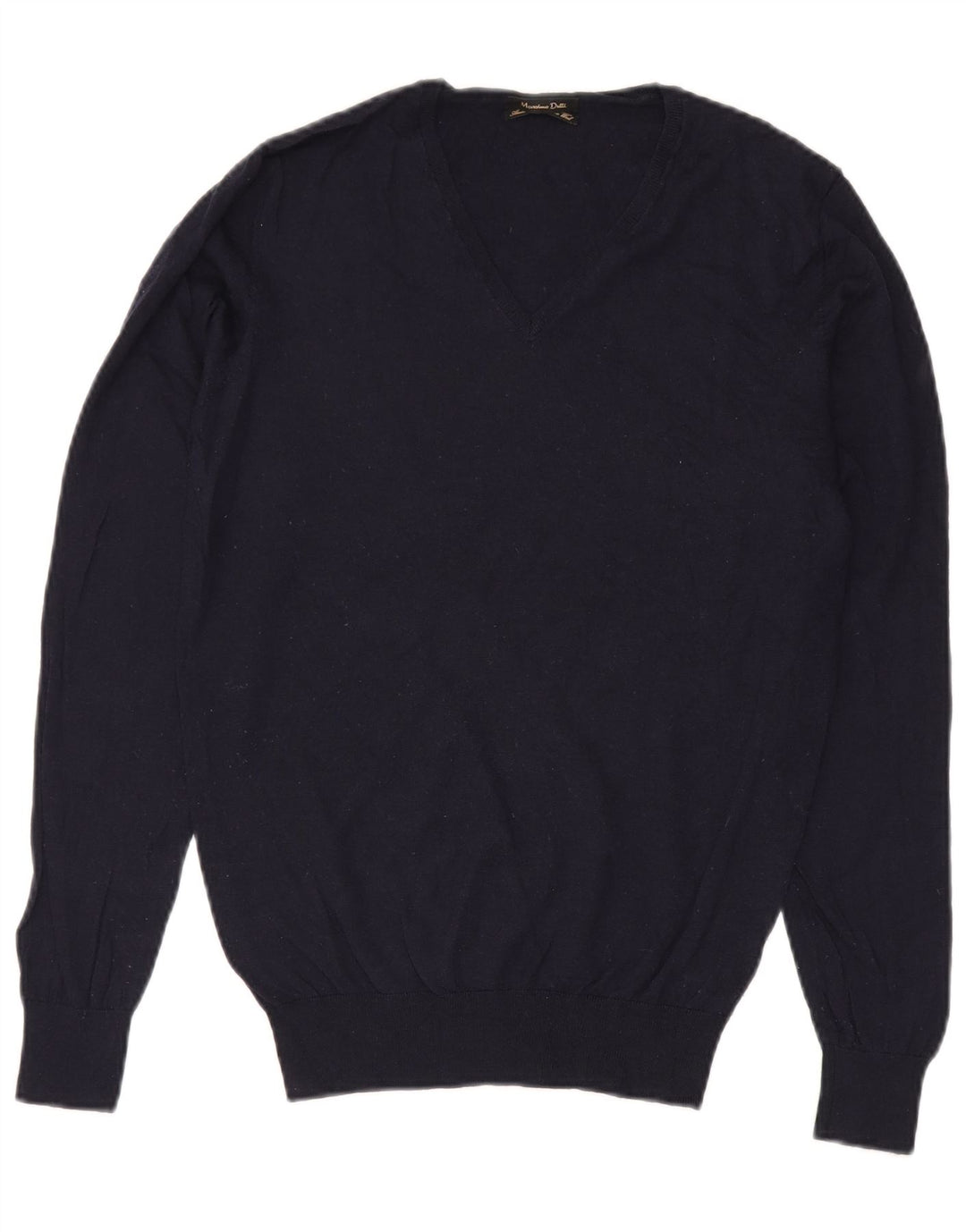Massimo Dutti Jersey con Cuello en V para Hombre Large Azul Marino