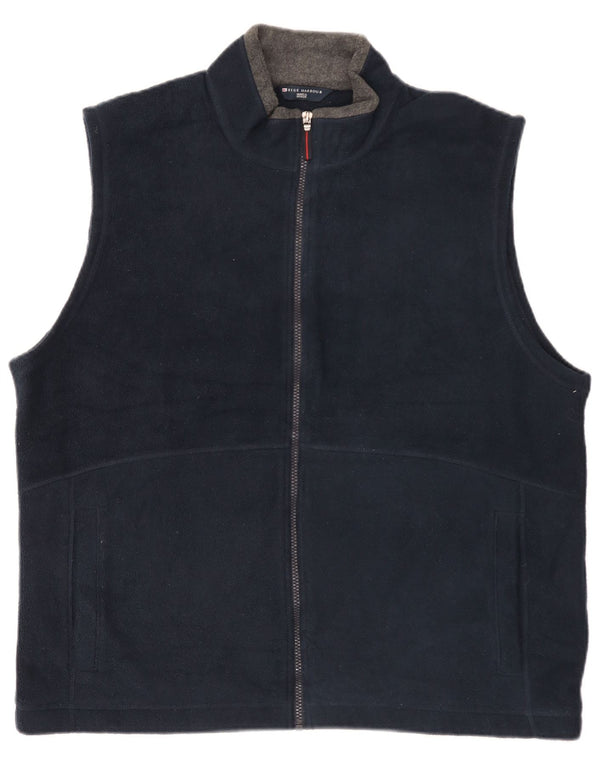 Marks & Spencer Chaleco polar para hombre UK 42 XL Poliéster azul marino