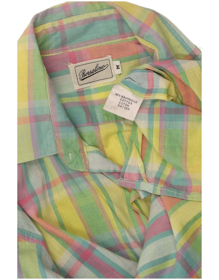 Camisa Borsalino Hombre Mediana Cuadros Multicolor Algodón