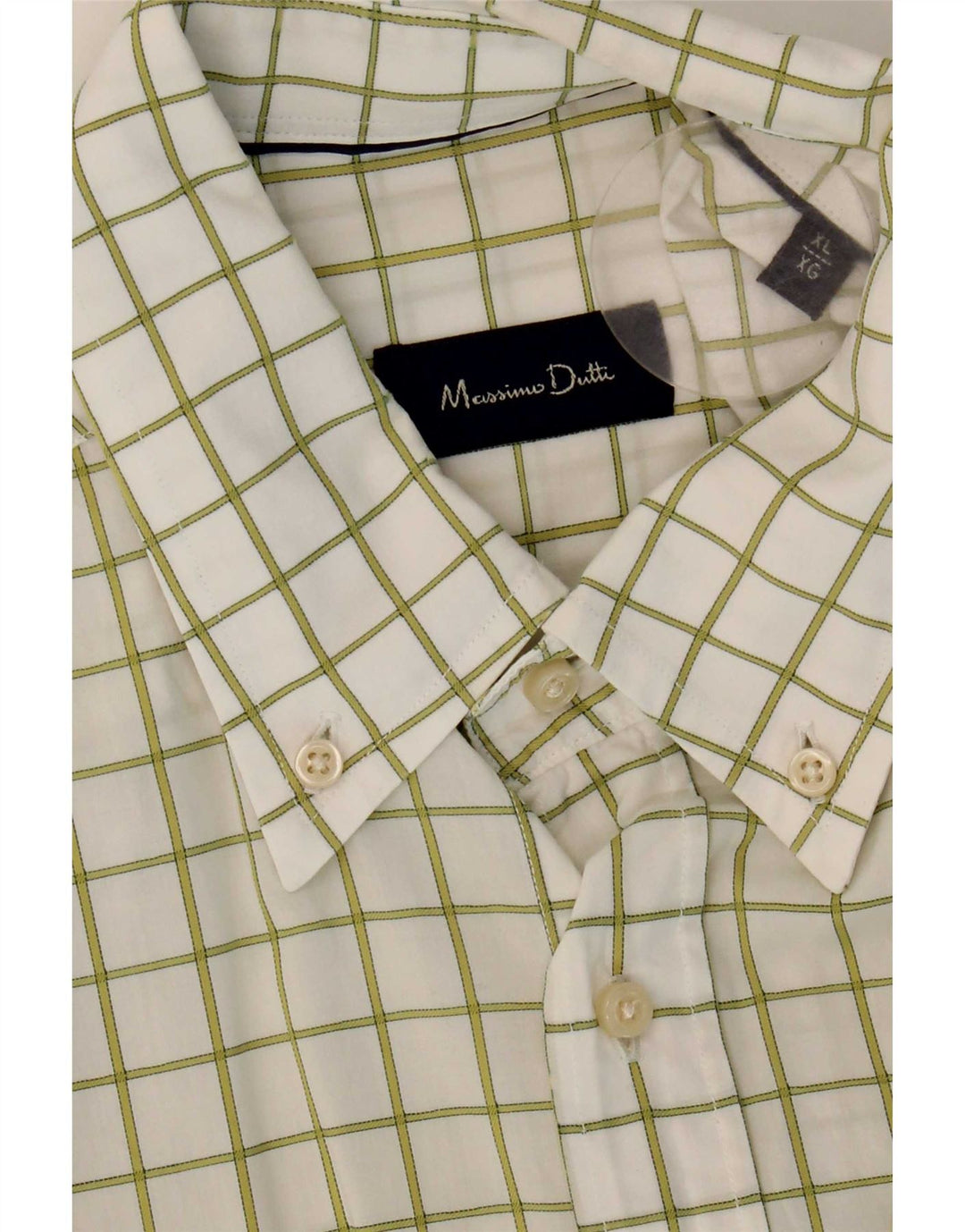 Camisa Massimo Dutti Hombre XL Cuadros Blanco