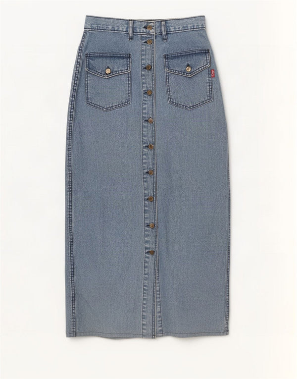 Falda vaquera vintage para mujer W27 azul pequeño