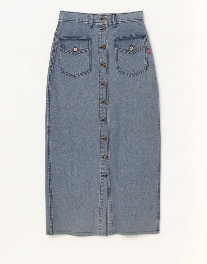 Falda vaquera vintage para mujer W27 azul pequeño