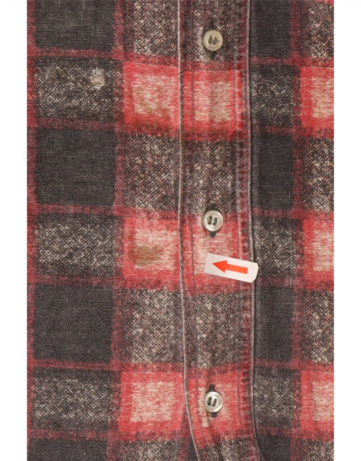 El Charro Camisa De Franela Para Hombre Algodón A Cuadros Gris Grande