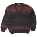 Il Granchio Suéter tipo jersey con cuello en V para hombre Grande Gris Fair Isle