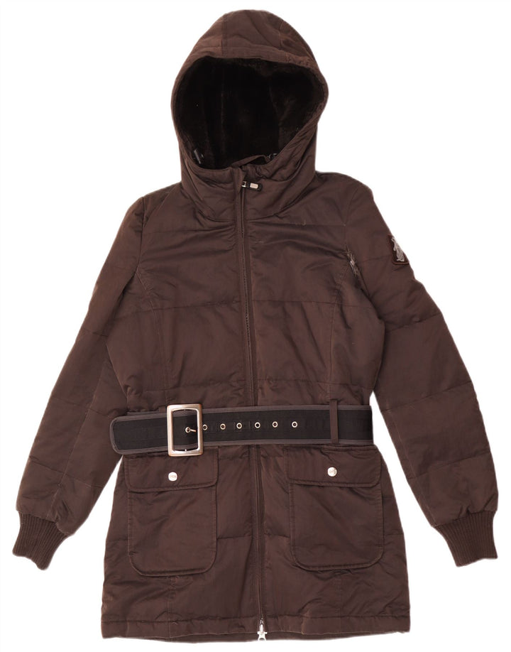 Refrigue Chaqueta acolchada extragrande con capucha para mujer UK 6 XS Marrón Poliéster