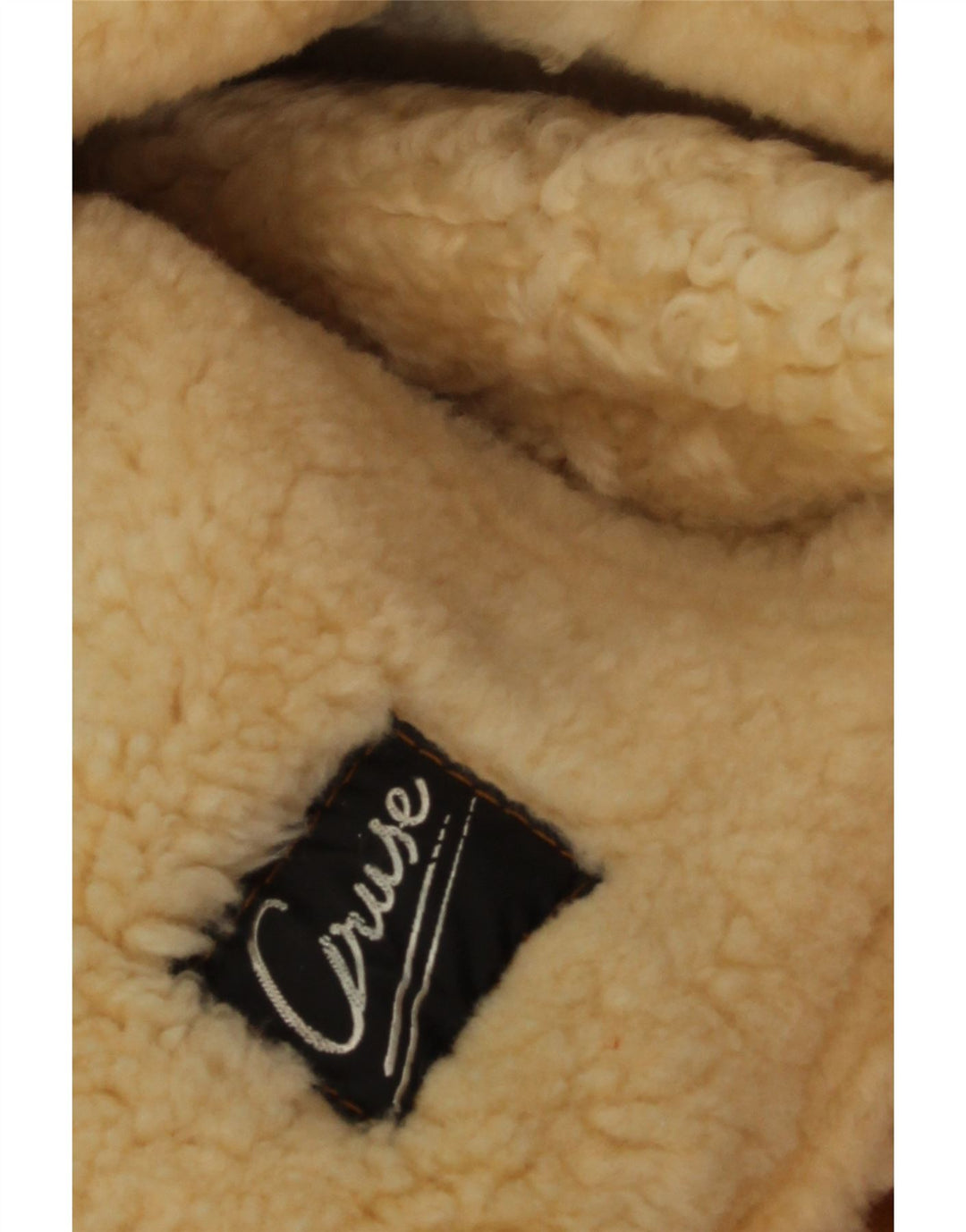 Vintage mujer de gran tamaño con capucha chaqueta de piel de oveja EU 40 cuero beige medio