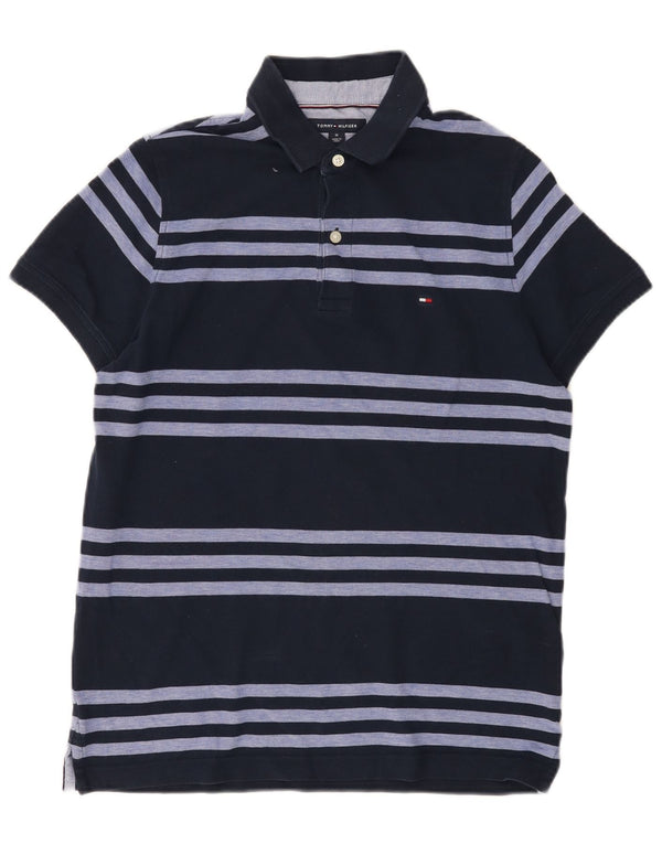 Polo Tommy Hilfiger para hombre de algodón a rayas azul marino mediano