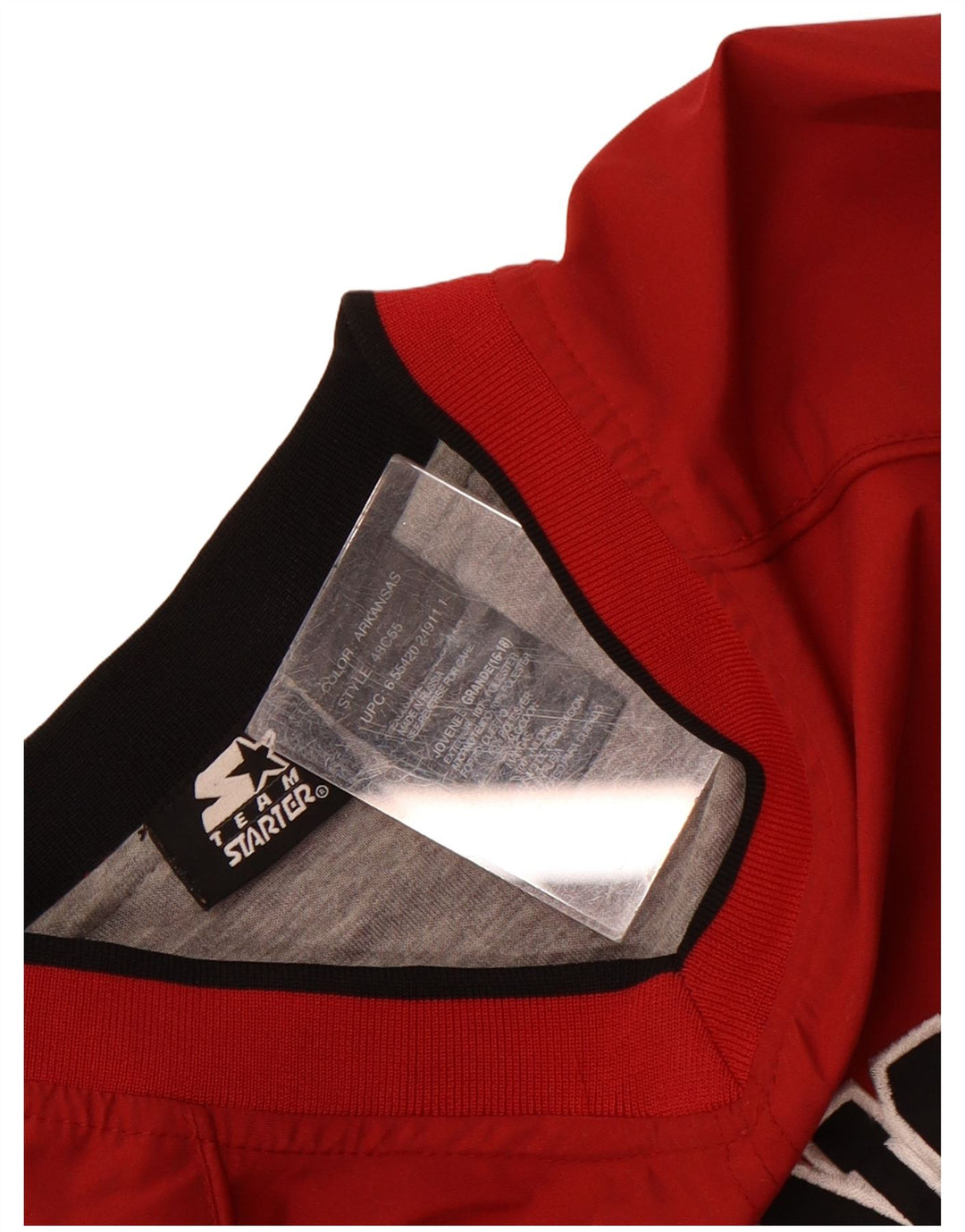 Starter Sudadera con gráfico gráfico para hombre, chaqueta superior de chándal con bloques de color rojo medio