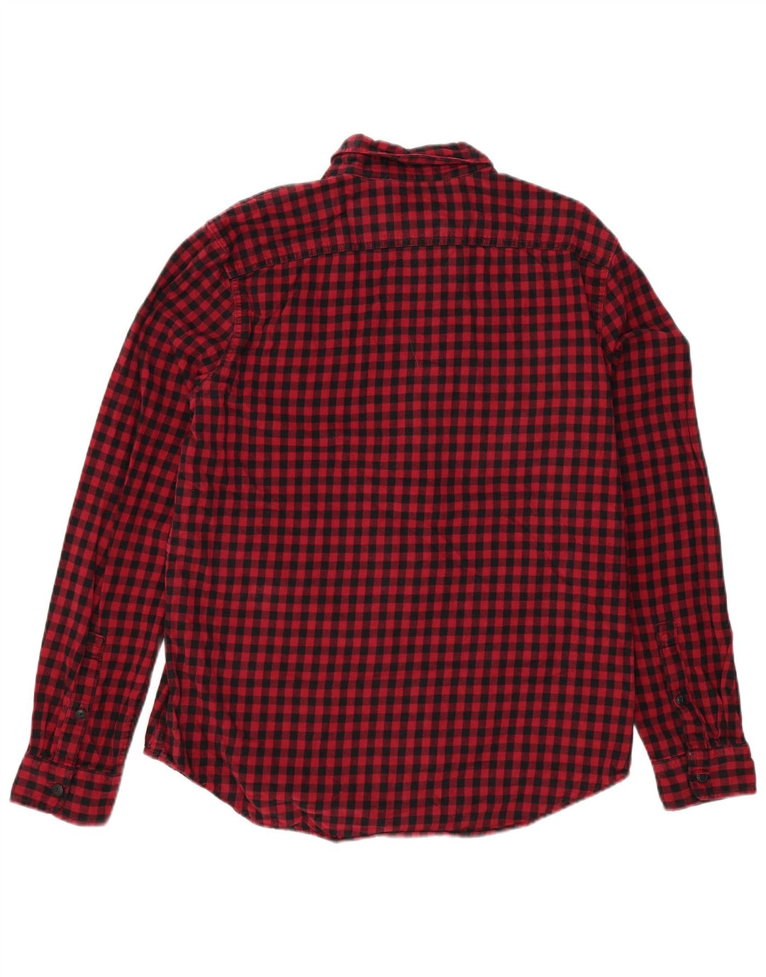 EDDIE BAUER Camisa alta de franela para hombre Algodón a cuadros rojo grande