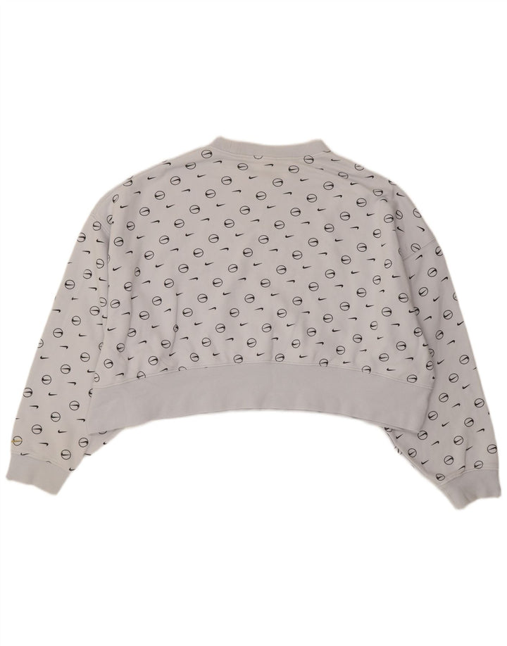 Nike Mujer Oversize Crop Graphic Sudadera Jumper UK 44 Azul Medio