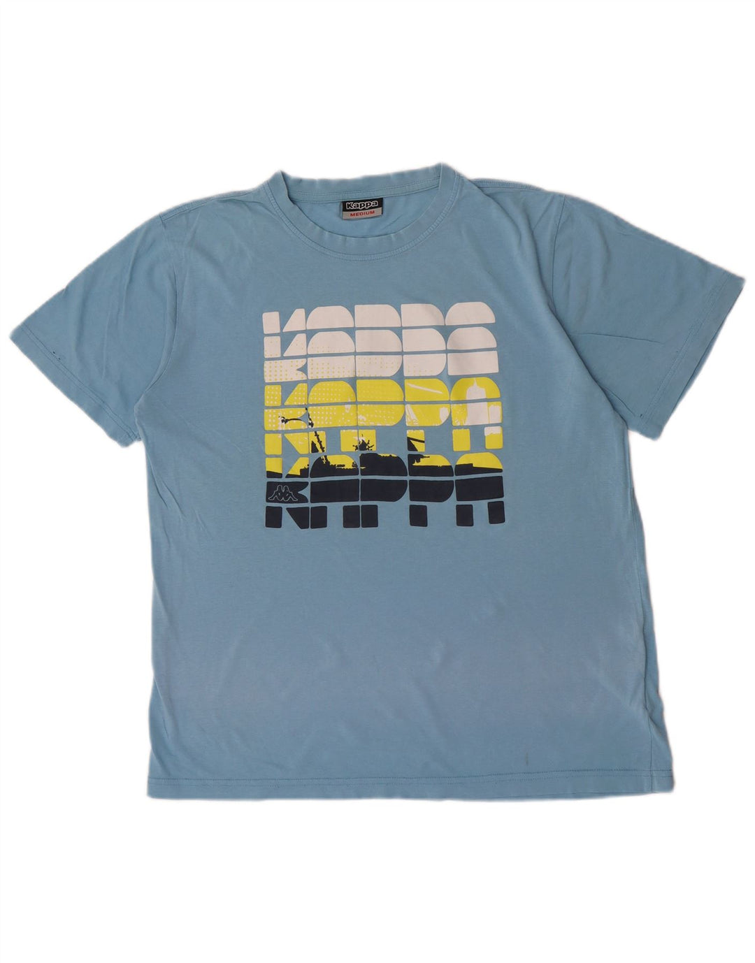 Kappa Hombre Camiseta Gráfica Top Algodón Azul Medio