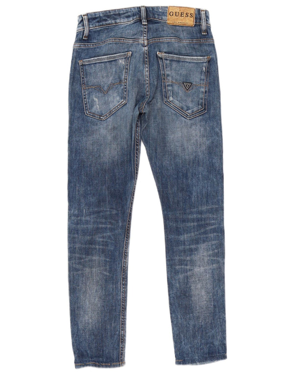Guess Jeans Ajustados Desgastados Los Angeles W29 L28 Poliéster Azul Mujer