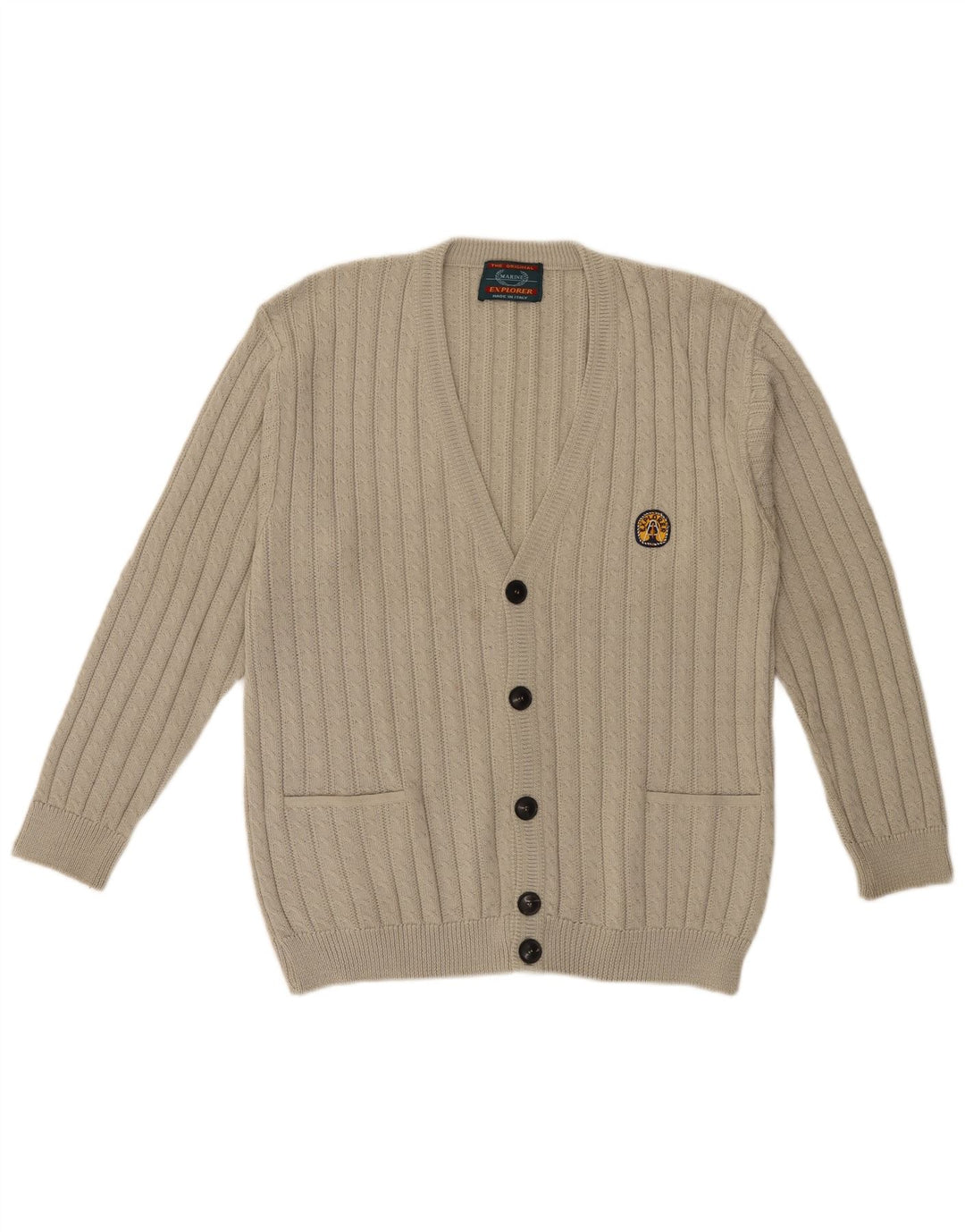Explorer - Cárdigan para hombre IT 52 grande de lana beige