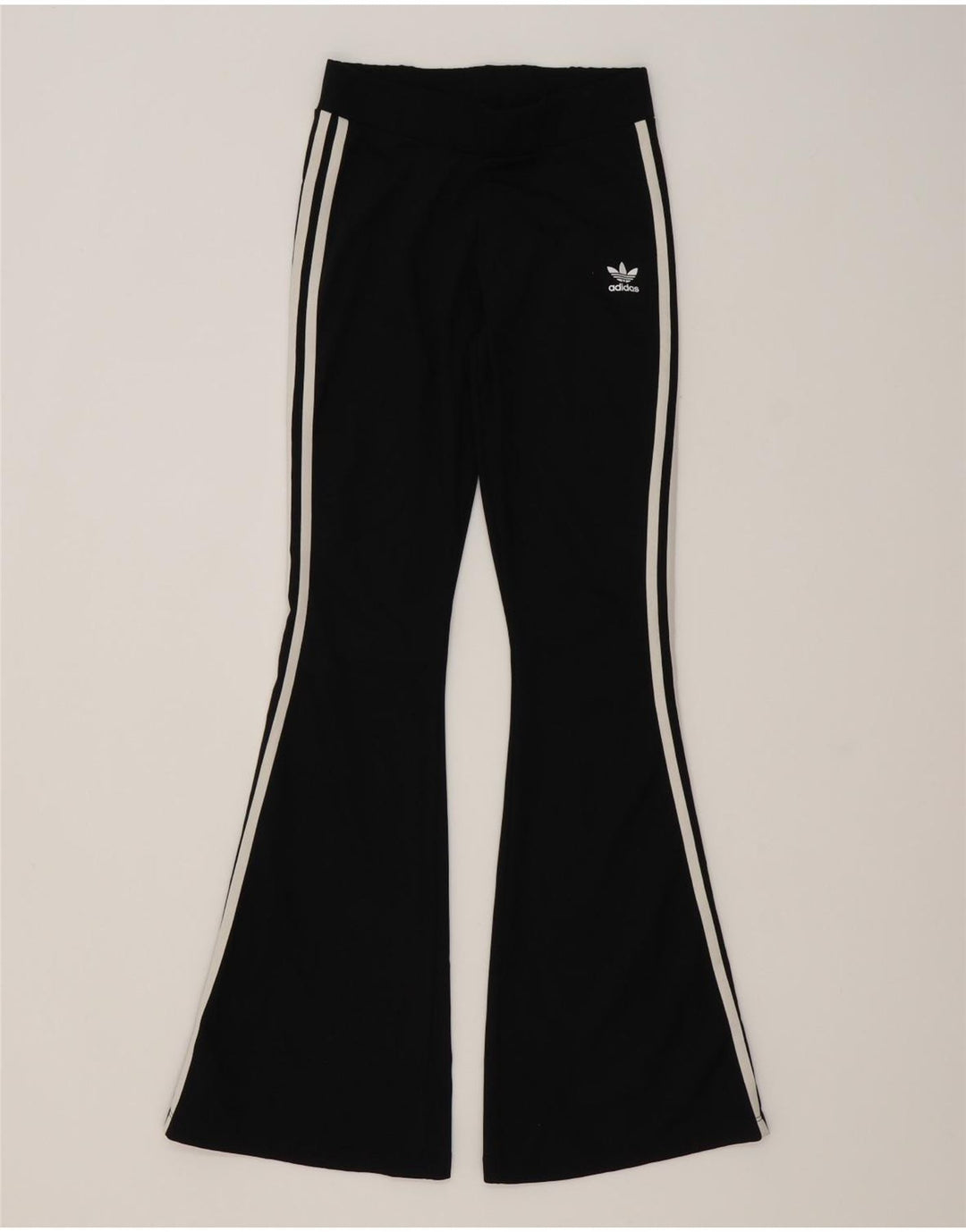 Adidas - Pantalones de chándal acampanados para mujer, talla 40, poliéster negro mediano