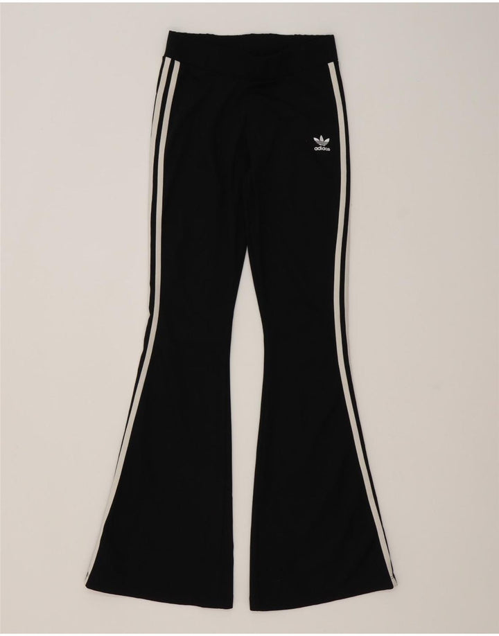 Adidas - Pantalones de chándal acampanados para mujer, talla 40, poliéster negro mediano