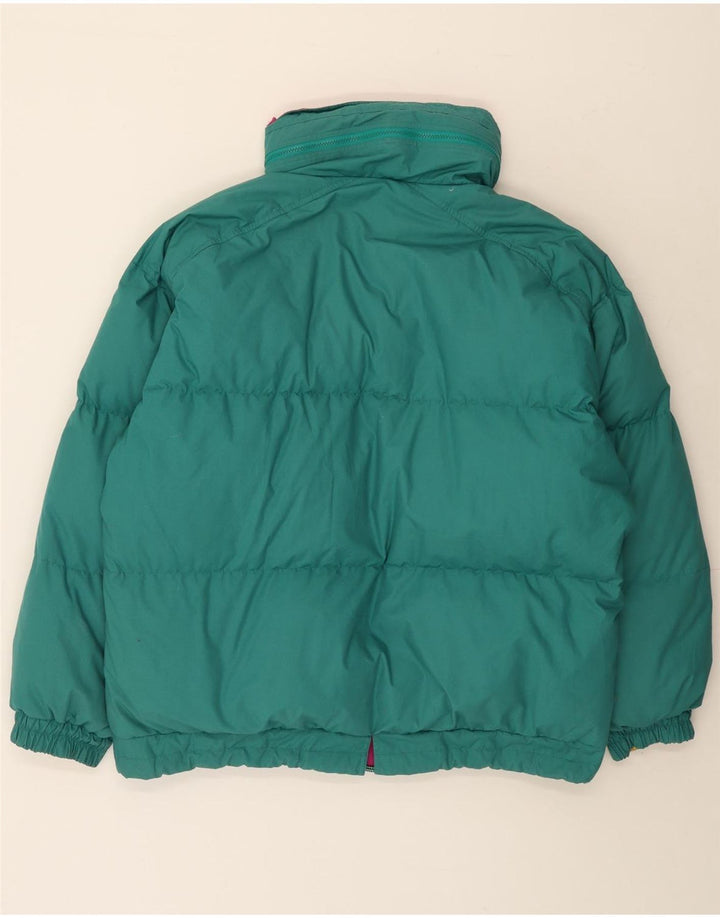 Vintage hombres reversible chaqueta acolchada Reino Unido 42 XL bloque de color multicolor