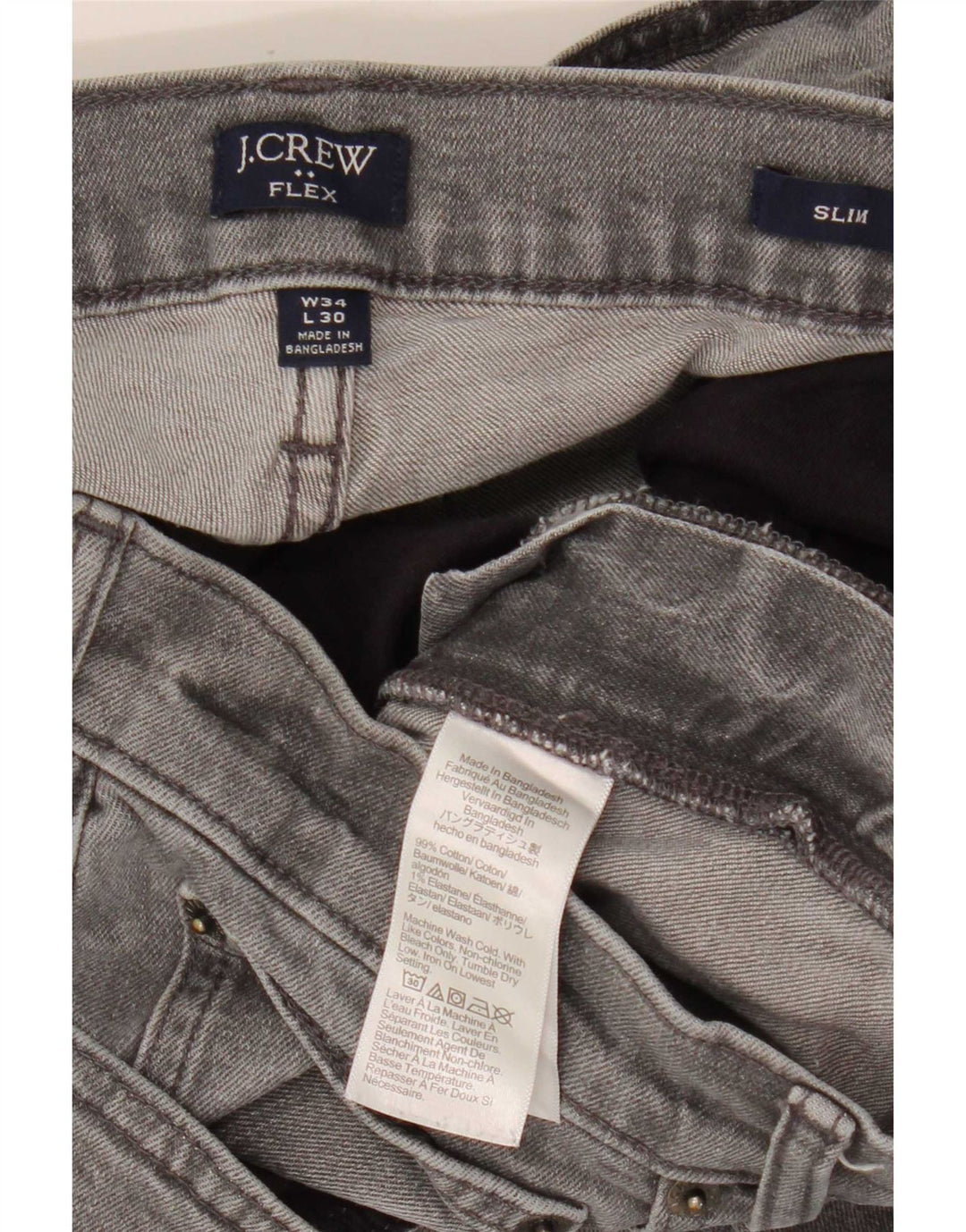 Vaqueros J. Crew Flex Slim para mujer W34 L30 Algodón gris