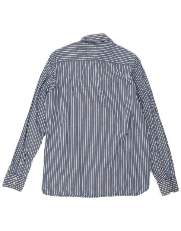 TOMMY HILFIGER Camisa de hombre de algodón a rayas azul medio