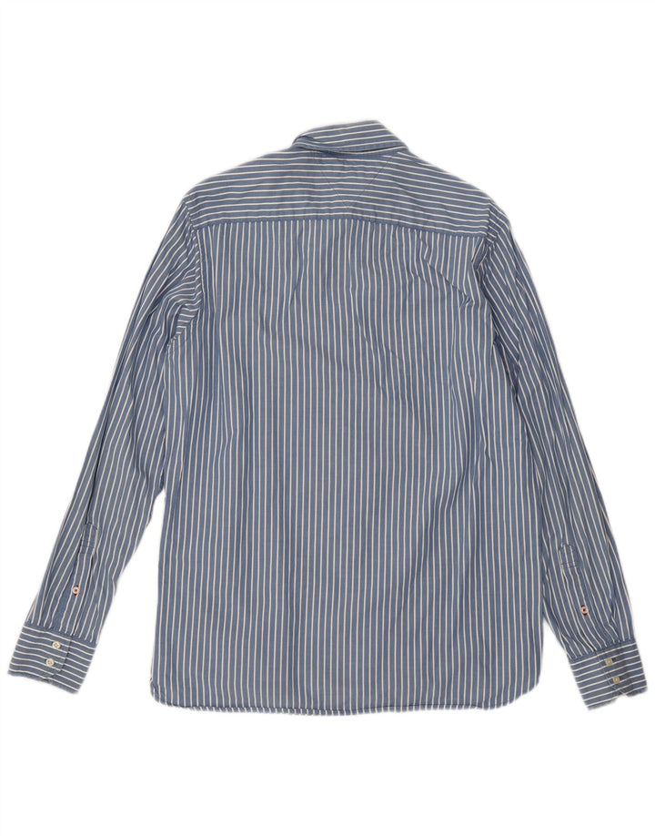 TOMMY HILFIGER Camisa de hombre de algodón a rayas azul medio