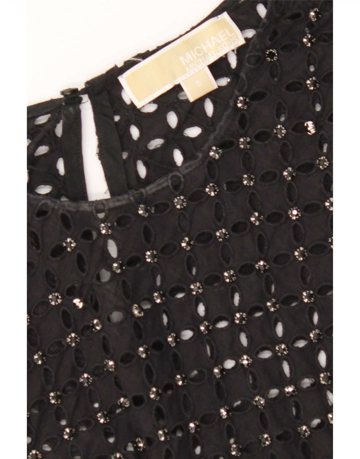 Michael Kors Blusa corta para mujer Top UK 10 Small Black