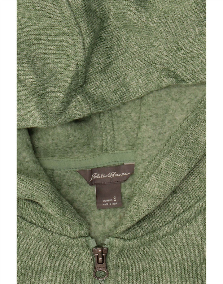 EDDIE BAUER Womens Zip Hoodie Sweater UK 10 Small Green Polyester Vintage Eddie Bauer and Second-Hand Eddie Bauer from Messina Hembry 