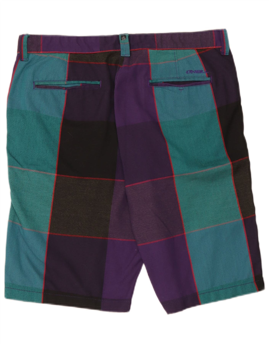 O'Neill Pantalones cortos chinos para hombre W34 Poliéster a cuadros multicolores grandes