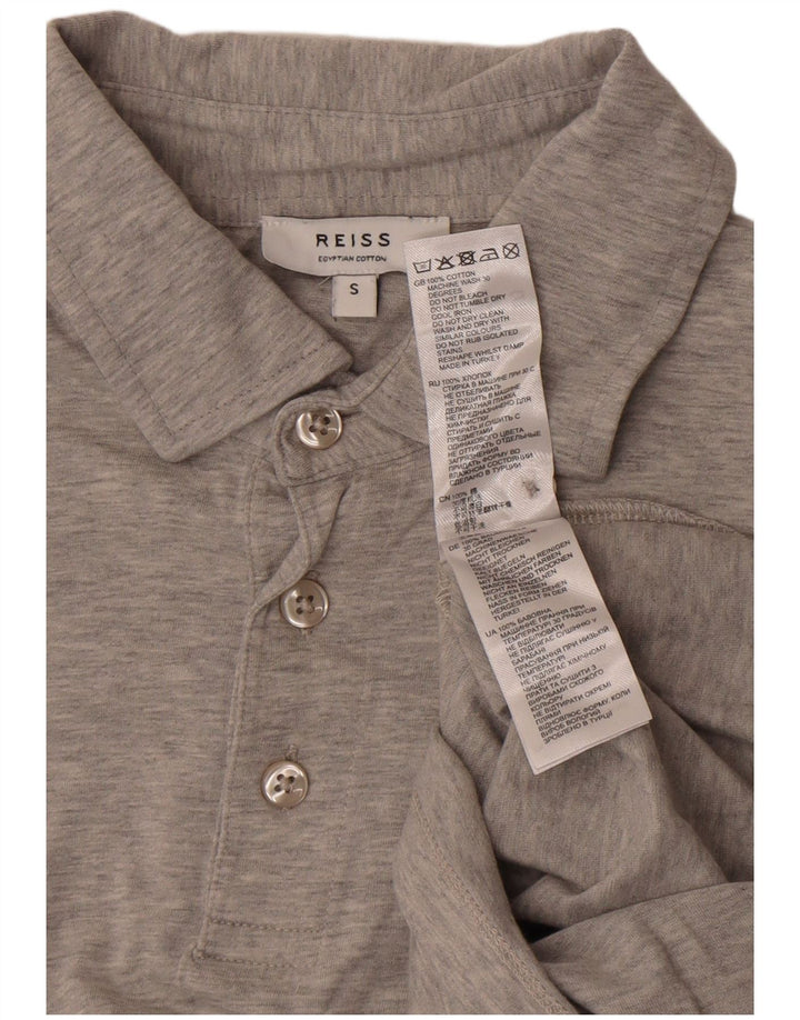 Polo Reiss para hombre de algodón moteado gris pequeño