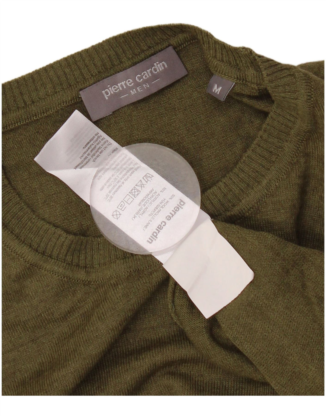PIERRE CARDIN Jersey De Cuello Redondo Para Hombre De Lana Caqui Medio