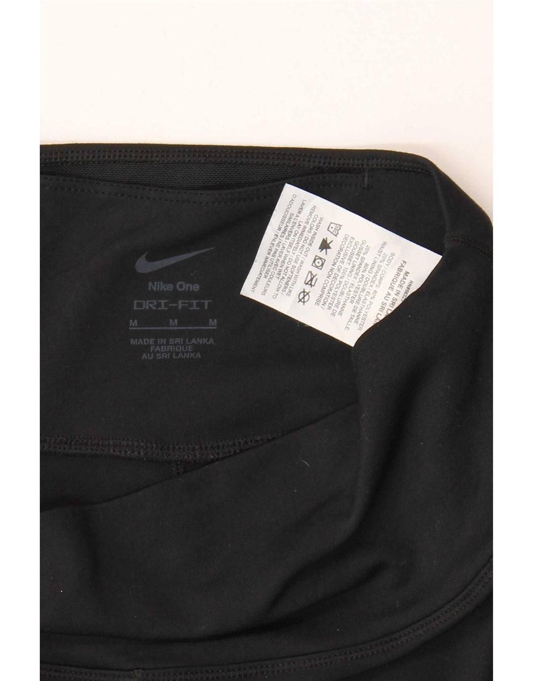 Nike Leggings cortos Dri Fit para mujer UK 12 Mediano Negro Poliéster