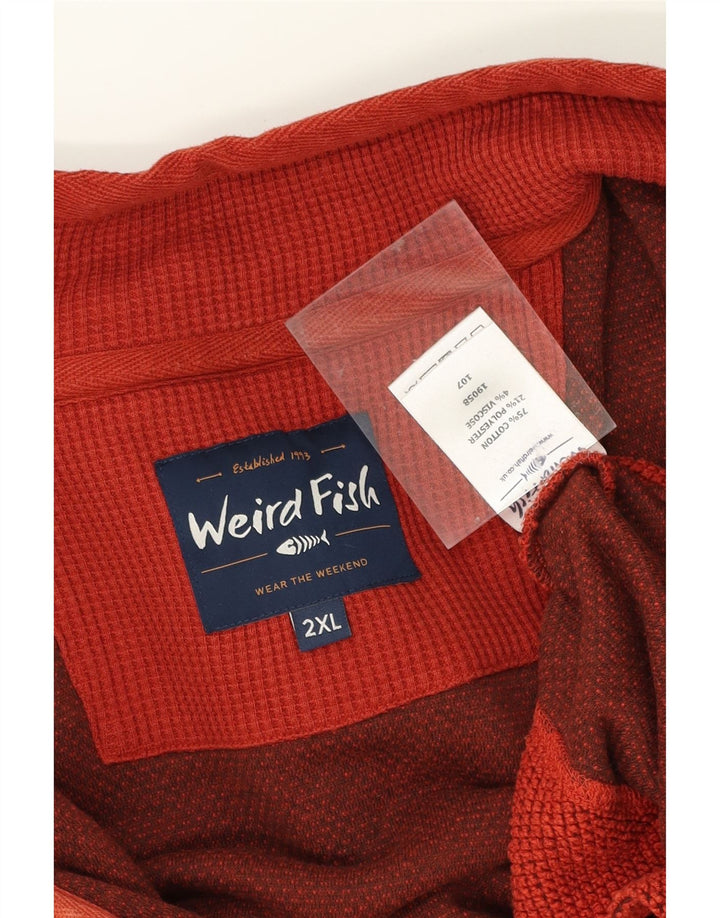 WEIRD FISH Mens Tracksuit Top Jacket 2XL Red Cotton Vintage Weird Fish and Second-Hand Weird Fish from Messina Hembry 
