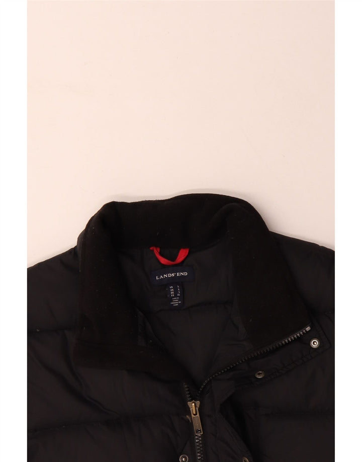 LANDS END Chaqueta acolchada para hombre UK 40 Large Nylon negro