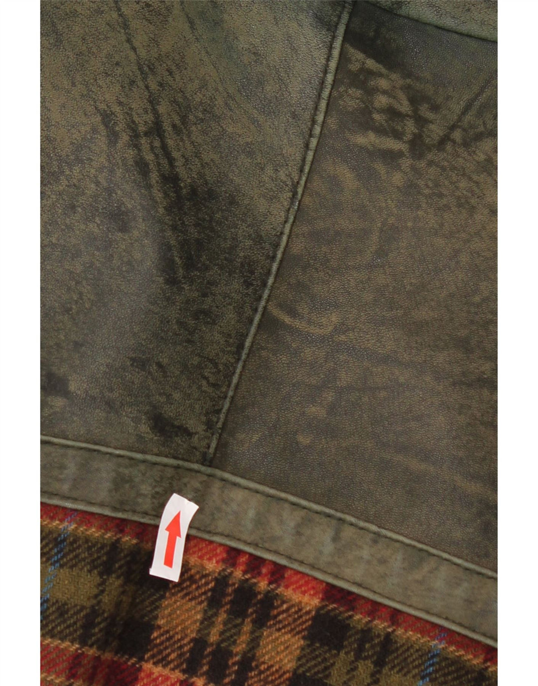 Vintage chaqueta de cuero para hombre Reino Unido 46 3XL cuero de cheque verde