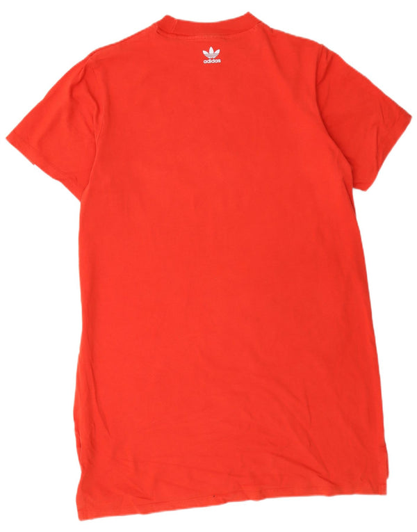 Adidas Vestido de camiseta gráfico para mujer UK 44 Algodón naranja mediano