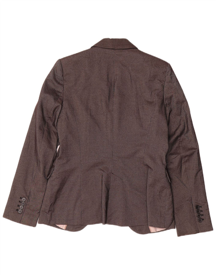 Zara Chaqueta Blazer De 1 Botón Para Mujer UK 44 Poliéster Gris Grande