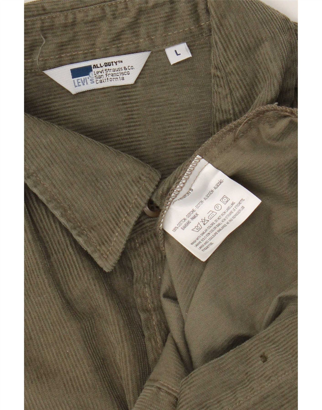 Levi's Camisa De Pana Para Hombre Algodón Caqui Grande