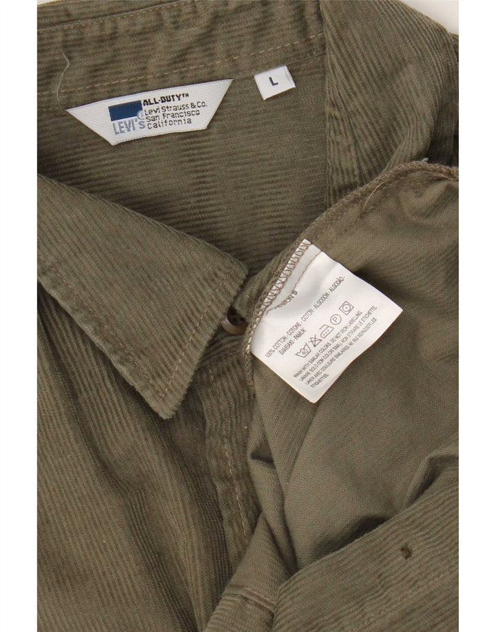 Levi's Camisa De Pana Para Hombre Algodón Caqui Grande