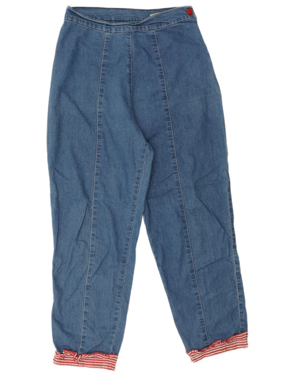 MOSCHINO Vaqueros cónicos de cintura alta para mujer UK 12 Medium W28 L25 Algodón azul