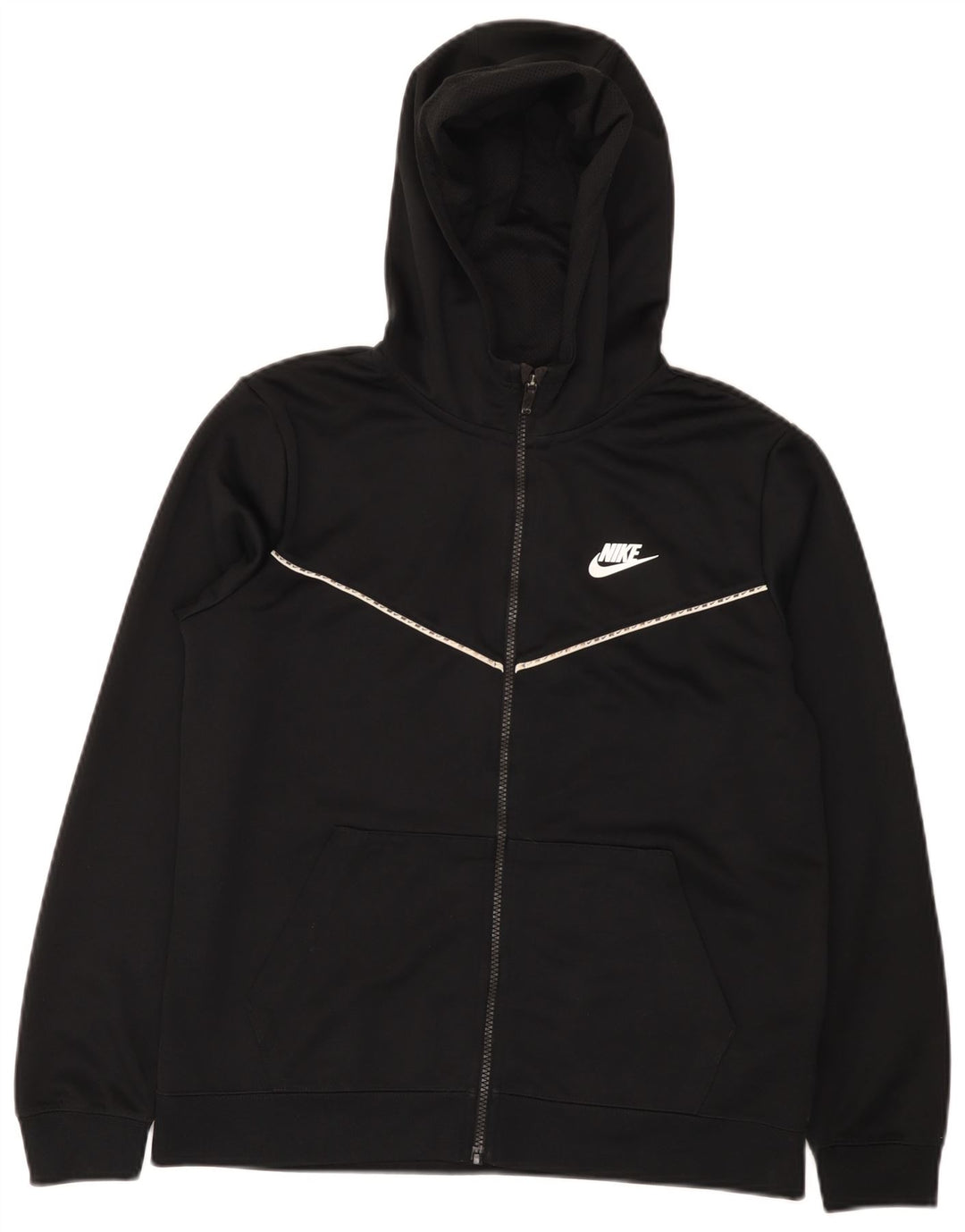 Nike Sudadera con capucha y cremallera para niños 13-14 años XL Negro Poliéster