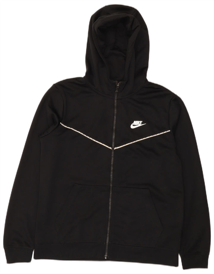 Nike Sudadera con capucha y cremallera para niños 13-14 años XL Negro Poliéster