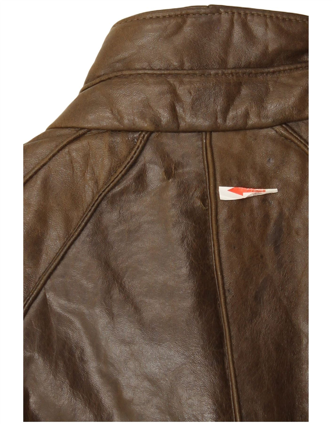 Abrigo de cuero vintage para mujer IT 42 Cuero marrón medio
