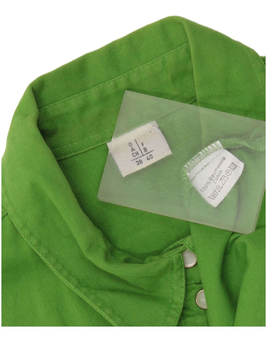 Vintage mujer sin mangas camisa de gran tamaño EU 40 Algodón verde medio