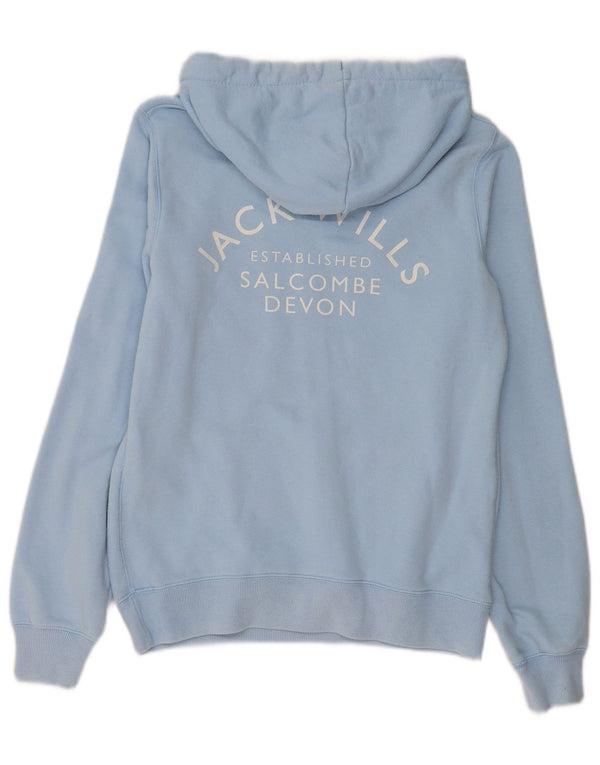 Jack Wills Sudadera con capucha gráfica para mujer UK 12 Algodón azul medio