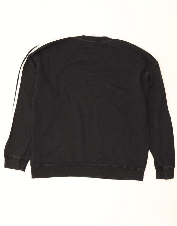 Adidas - Sudadera extragrande para mujer, talla 12/14, algodón negro mediano