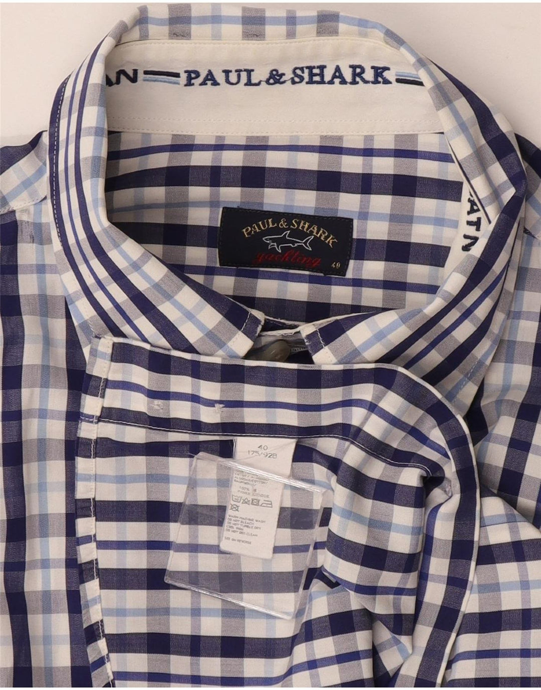 Paul & Shark Camisa De Cuadros De Algodón A Cuadros Azul Medio | Hombre